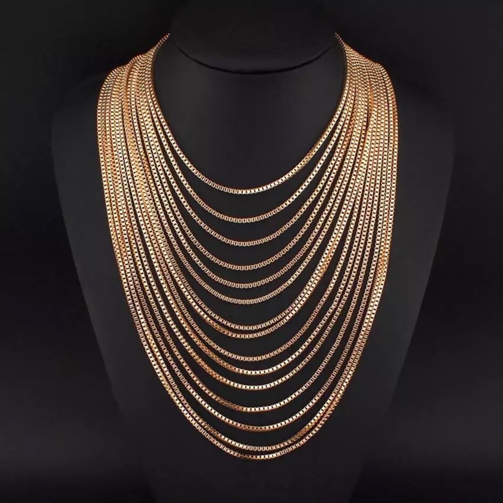 Gold Multi-Chain Layered Necklace - Picture 1 of 9